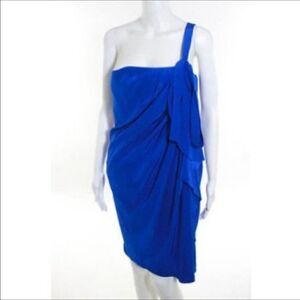 Robert Rodriguez M PINK Silk ruffle mini dress